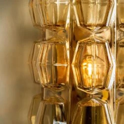 Pair Of Amber Glass Wall Lights Sconces By Helena Tynell For Glashütte, 1960 -Promos Meubles Boutique img 16838724409 master