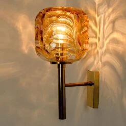 Murano Yellow Glass And Brass Wall Lights By Doria Leuchten, 1960s -Promos Meubles Boutique img 168448608011 master