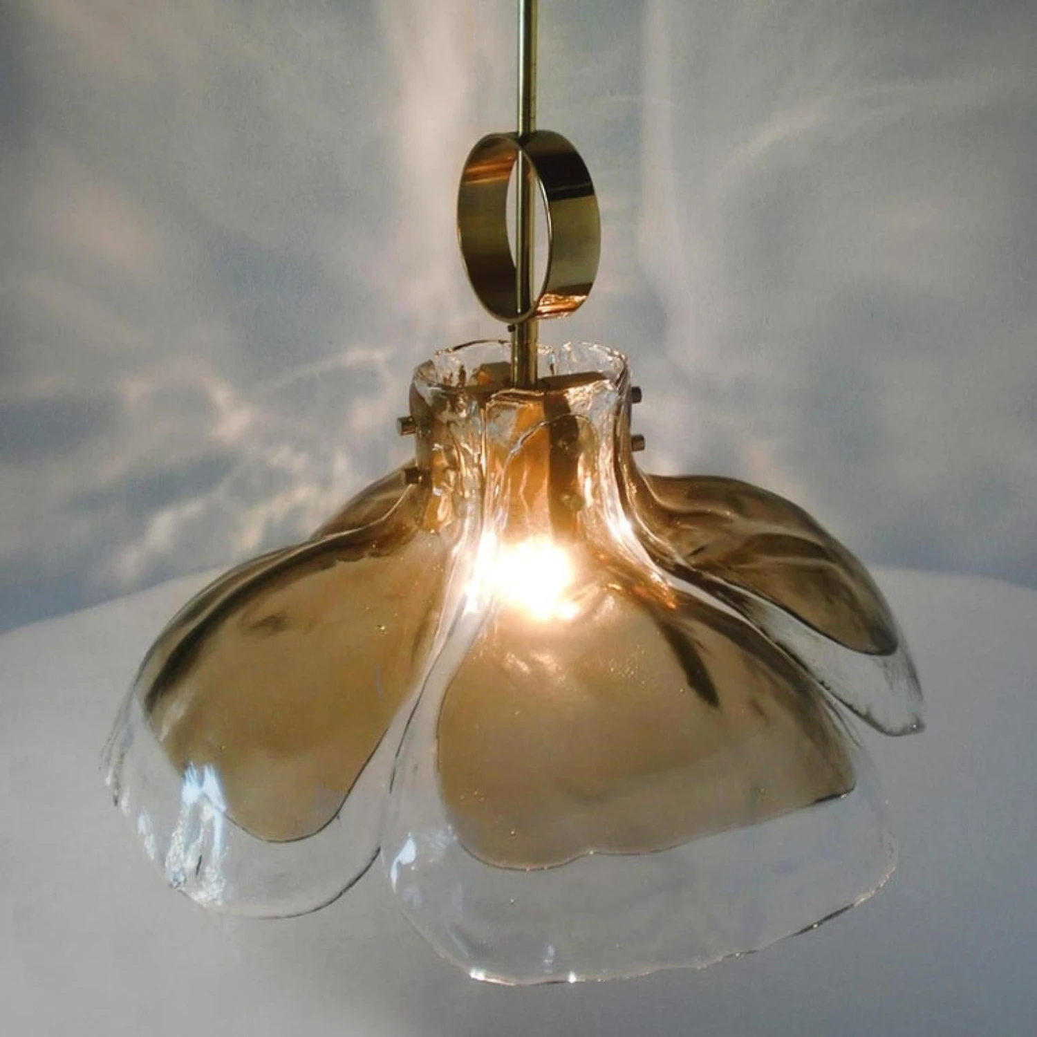 1 Of The 3 Large Four-Panel Glass Flower Chandeliers By Kalmar, Austria, 1970 5 1 Of The 3 Large Four-Panel Glass Flower Chandeliers By Kalmar, Austria, 1970 â Image 3