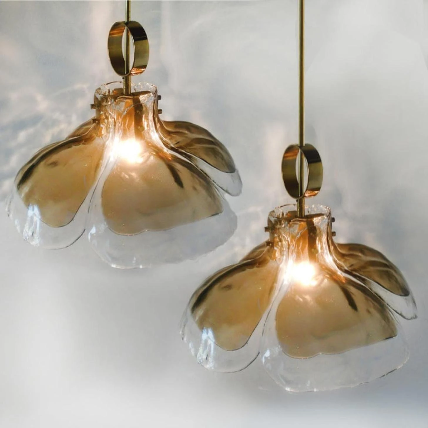 1 Of The 3 Large Four-Panel Glass Flower Chandeliers By Kalmar, Austria, 1970 6 1 Of The 3 Large Four-Panel Glass Flower Chandeliers By Kalmar, Austria, 1970 â Image 4