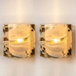 Pair Of J.T. Kalmar Of Murano Glass Brass Sconces, Austria, 1960 -Promos Meubles Boutique img 16854948571 master