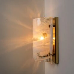 Pair Of J.T. Kalmar Of Murano Glass Brass Sconces, Austria, 1960 -Promos Meubles Boutique img 168549486014 master