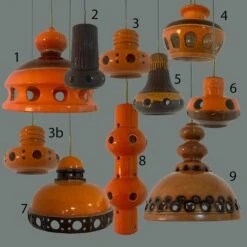 Several Mixed Glazed Ceramic Pendant Lights, Germany, 1970s -Promos Meubles Boutique img 16856430518 master