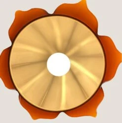 Several Flower Shaped Brown Opaque Glass Pendants, Peill Putzler, 1970 -Promos Meubles Boutique img 16859493103 master