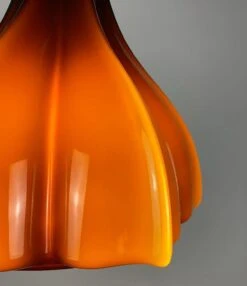 Several Flower Shaped Brown Opaque Glass Pendants, Peill Putzler, 1970 -Promos Meubles Boutique img 16859493128 master