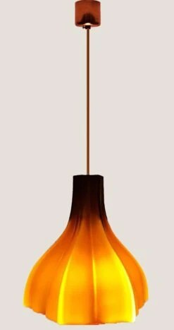 Several Flower Shaped Brown Opaque Glass Pendants, Peill Putzler, 1970 -Promos Meubles Boutique img 168594931311 master