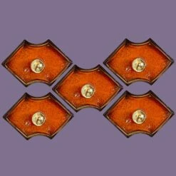Orange And Brown Ceramic Wall Lights Ceramic, Germany, 1960s -Promos Meubles Boutique img 16873370544 master