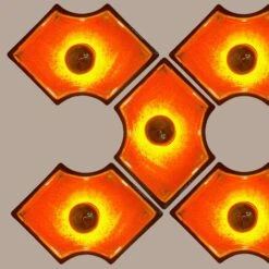 Orange And Brown Ceramic Wall Lights Ceramic, Germany, 1960s -Promos Meubles Boutique img 16873370557 master