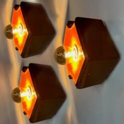 Orange And Brown Ceramic Wall Lights Ceramic, Germany, 1960s -Promos Meubles Boutique img 16873370569 master