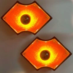 Orange And Brown Ceramic Wall Lights Ceramic, Germany, 1960s -Promos Meubles Boutique img 168733705712 master