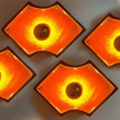 Orange And Brown Ceramic Wall Lights Ceramic, Germany, 1960s -Promos Meubles Boutique img 168733705713 master