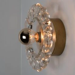 Several Glass And Brass Wall Lamps By Hillebrand, Germany, 1960s -Promos Meubles Boutique img 16873388167 master