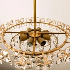 Bakalowits & Sohne Chandelier, Brass And Crystal Glass, Austria, 1960s -Promos Meubles Boutique img 16874795112 master