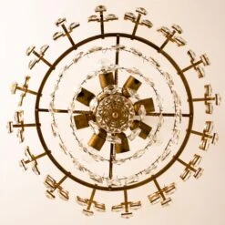 Bakalowits & Sohne Chandelier, Brass And Crystal Glass, Austria, 1960s -Promos Meubles Boutique img 16874795124 master