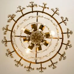 Bakalowits & Sohne Chandelier, Brass And Crystal Glass, Austria, 1960s -Promos Meubles Boutique img 16874795137 master