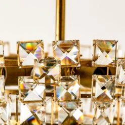 Bakalowits & Sohne Chandelier, Brass And Crystal Glass, Austria, 1960s -Promos Meubles Boutique img 16874795138 master