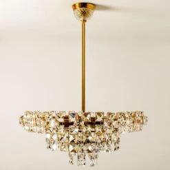 Bakalowits & Sohne Chandelier, Brass And Crystal Glass, Austria, 1960s -Promos Meubles Boutique img 168747951411 master