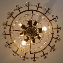 Bakalowits & Sohne Chandelier, Brass And Crystal Glass, Austria, 1960s -Promos Meubles Boutique img 168747951512 master