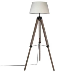 Lampadaire Trépied Runo écru Atmosphera H 145 Cm