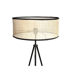 Lampadaire Trépied Yuca Abat-jour Cannage Ostaria -Promos Meubles Boutique lampadaire trepied yuka abat jour cannage ostaria 2