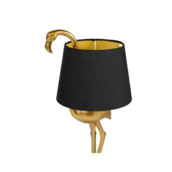 Lampe En Résine Dorée Domingo Flamant Rose Ostaria -Promos Meubles Boutique lampe en resine doree domingo flamant rose ostaria 2