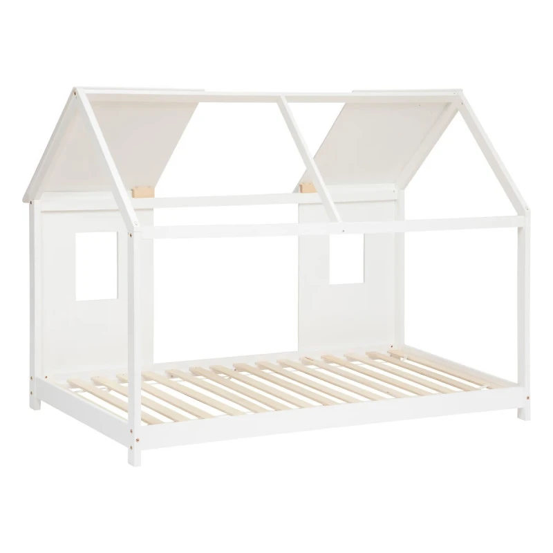 Lit Cabane Enfant Pin Blanc 90x190 Atmosphera 5 Lit Cabane Enfant Pin Blanc 90x190 Atmosphera – Image 3