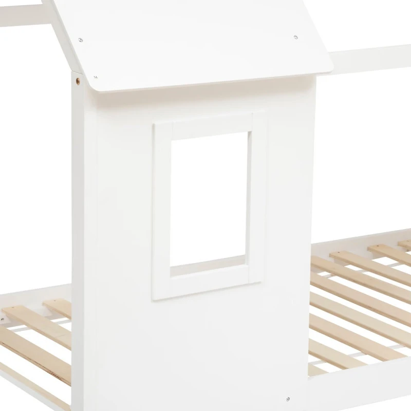 Lit Cabane Enfant Pin Blanc 90x190 Atmosphera 7 Lit Cabane Enfant Pin Blanc 90x190 Atmosphera – Image 5