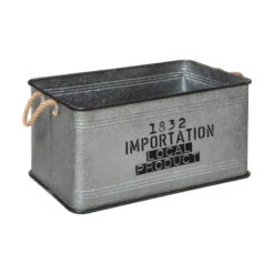 Lot De 3 Malles Métal Gris Plateau Bois Atmosphera -Promos Meubles Boutique lot de 3 malles metal gris plateau bois atmosphera 1 2