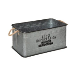 Lot De 3 Malles Métal Gris Plateau Bois Atmosphera -Promos Meubles Boutique lot de 3 malles metal gris plateau bois atmosphera 1 4