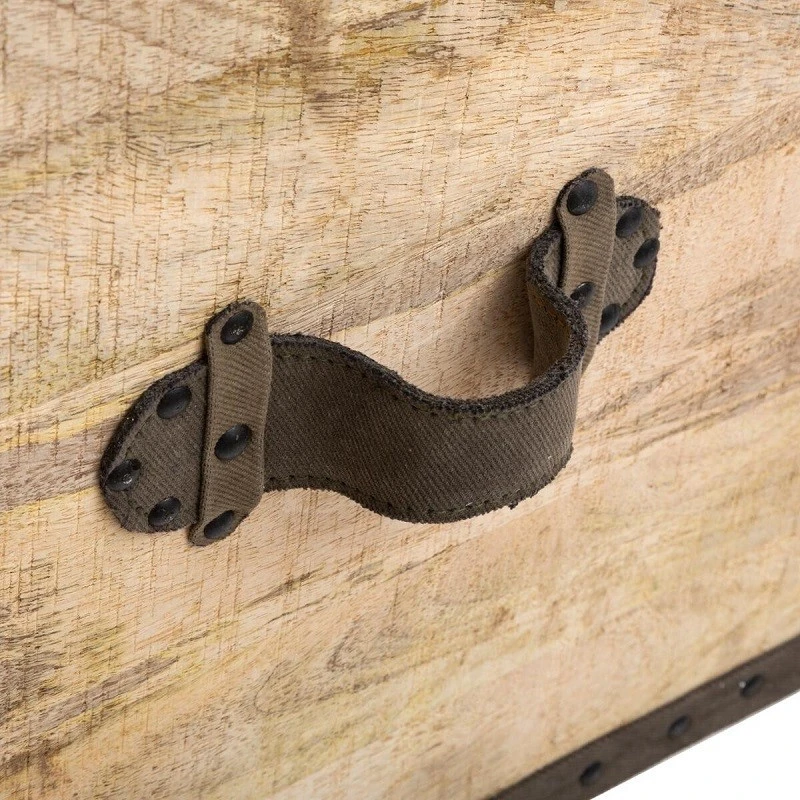 Malle Pouf Vintage En Bois Atmosphera 7 Malle Pouf Vintage En Bois Atmosphera – Image 5