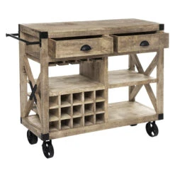 Meuble Bar 2 Tiroirs Sur Roues Silas Atmosphera -Promos Meubles Boutique meuble bar 2 tiroirs sur roues silas atmosphera 2