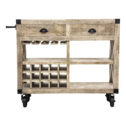 Meuble Bar 2 Tiroirs Sur Roues Silas Atmosphera -Promos Meubles Boutique meuble bar 2 tiroirs sur roues silas atmosphera 3