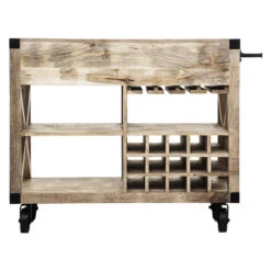 Meuble Bar 2 Tiroirs Sur Roues Silas Atmosphera -Promos Meubles Boutique meuble bar 2 tiroirs sur roues silas atmosphera 4