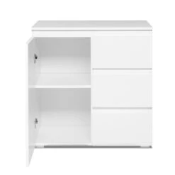 Meuble De Rangement 1 Porte 3 Tiroirs Blanc -Promos Meubles Boutique meuble de rangement 1 porte 3 tiroirs blanc image 1 5