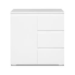 Meuble De Rangement 1 Porte 3 Tiroirs Blanc -Promos Meubles Boutique meuble de rangement 1 porte 3 tiroirs blanc image 1 6