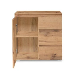 Meuble De Rangement 1 Porte 3 Tiroirs Naturel -Promos Meubles Boutique meuble de rangement 1 porte 3 tiroirs naturel image 4