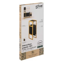 Meuble Dérouleur WC 1 Porte Noir Natureo 5Five -Promos Meubles Boutique meuble derouleur wc 1 porte noir natureo 5five 3