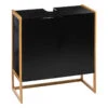 Meuble Sous Lavabo 2 Portes Noir Natureo 5Five -Promos Meubles Boutique meuble sous lavabo 2 portes noir natureo 5five