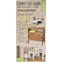 Meuble Sous Lavabo Bambou 2 Portes Coulissantes Mahé -Promos Meubles Boutique meuble sous lavabo en bambou 2 portes coulissantes mahe 1
