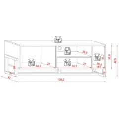 Meuble TV 2 Portes 2 Niches Oslo Blanc -Promos Meubles Boutique meuble tv 2 portes 2 niches oslo blanc 5