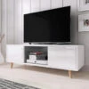 Meuble TV 2 Portes Sweden Blanc -Promos Meubles Boutique meuble tv 2 portes sweden blanc