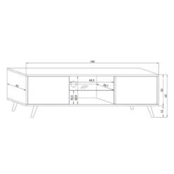 Meuble TV 2 Portes Sweden Blanc -Promos Meubles Boutique meuble tv 2 portes sweden blanc 3