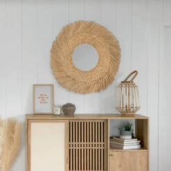 Miroir Rond 80 Cm En Roseau Ael Atmosphera -Promos Meubles Boutique miroir rond 80 cm en roseau ael atmosphera 2