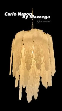 Carlo Nason By Mazzega Chandelier Ice Frost Glass Murano, Italy, 1970 -Promos Meubles Boutique mobilejpegupload A942D6021DEA41BFAEE77398BD9A016A master
