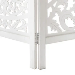 Paravent Blanc Terre Bois Sculpté Atmosphera -Promos Meubles Boutique paravent blanc terre bois sculpte atmosphera 2