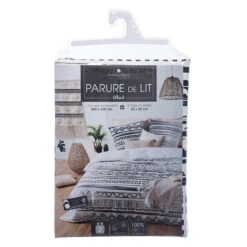 Parure De Lit Ethnik Noir/blanc 240x220 Atmosphera -Promos Meubles Boutique parure de lit ethnik noirblanc 240x220 atmosphera 2