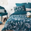 Parure De Lit Paon Bleu Canard 240x220 Atmosphera 2 Parure De Lit Paon Bleu Canard 240x220 Atmosphera -Promos Meubles Boutique parure de lit paon bleu canard 240x220 atmosphera