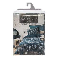 Parure De Lit Paon Bleu Canard 240x220 Atmosphera -Promos Meubles Boutique parure de lit paon bleu canard 240x220 atmosphera 4