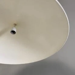 Italian Mid-Century Modern Curved White And Red Metal Chandelier, 1960s -Promos Meubles Boutique prodotti marzo 0009s 0005 IMG 5776 master