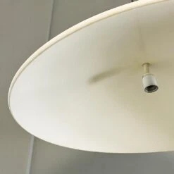 Italian Mid-Century Modern Curved White And Red Metal Chandelier, 1960s -Promos Meubles Boutique prodotti marzo 0009s 0006 IMG 5775 master